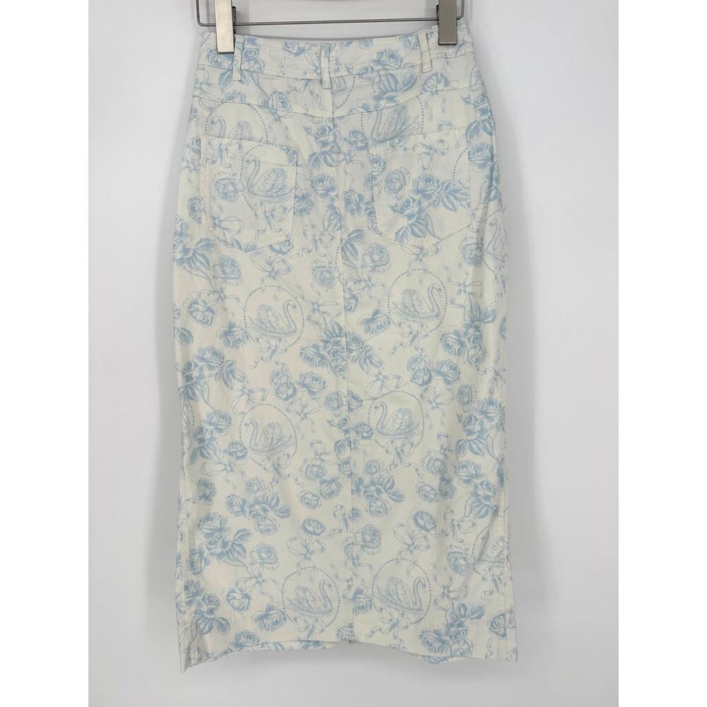 For Love & Lemons  Chantal Denim Midi Skirt - Picture 7 of 8
